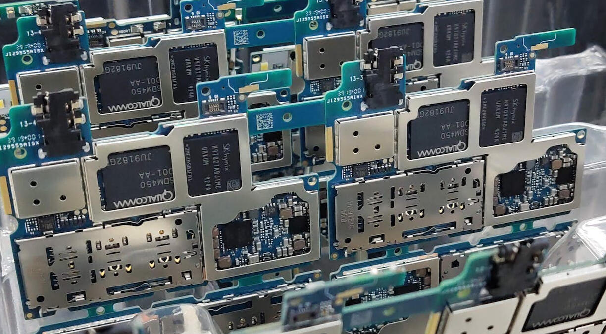 Electronic boards in factory